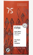 Vivani bio vegan jemná hořká čokoláda s cukrem z kokosových květů Panama 75% kakaa 80 g