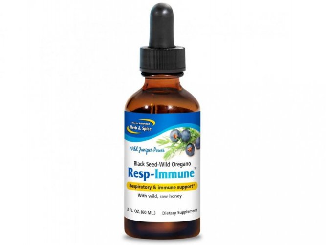 North American Herb & Spice Imunita a průdušky Resp-Immune micelizovaná směs divokých bylin, jalovce a raw medu