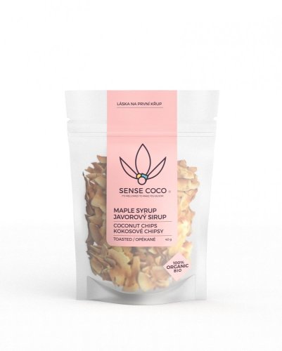 Sense coco BIO kokosové chipsy s javorovým sirupom 40 g