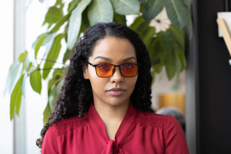 Foxman frames oranžové brýle proti modrému a zelenému světlu Harrison black