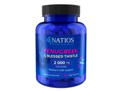Natios Fenugreek + Blessed Thistle Extract, Pískavica grécke seno + Benedikt lekársky 120 kapsúl