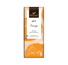 Foodin Raw vegan hořká čokoláda s pomerančem 70%, bio bez přidaného cukru 40g