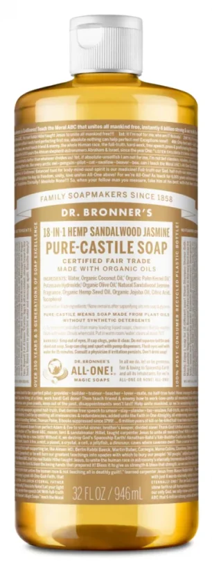 Dr. Bronner´s tekuté mýdlo s vůní jasmínu a santalového dřeva - objem: 60 ml