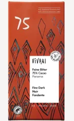 Vivani bio vegan jemná horká čokoláda s cukrom z kokosových kvetov Panama 75% kakaa 80 g