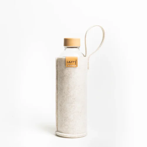 Carry plstěný eko obal na skleněnou láhev, barva Beige 0,7 l