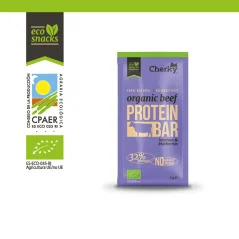 Cherky bio proteinová hovězí tyčinka červená řepa a brusinky 35 g
