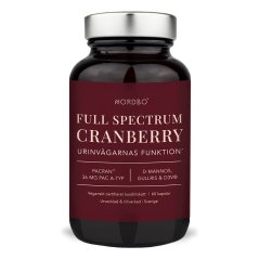 NORDBO Cranberry Full Spectrum – brusinky s D-manózou, zlatobýlem a vitaminem D3, 60 kapslí