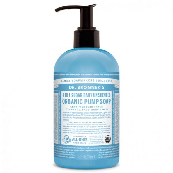 Dr. Bronners tekuté cukrové mydlo Baby-mild bez vône 355 ml Dr. Bronners tekuté cukrové mydlo Baby-mild bez vône 355 ml