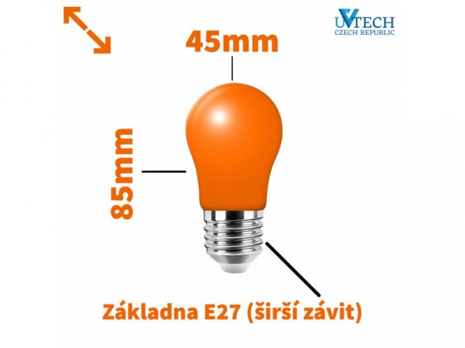 Biodynamická večerní oranžová LED žárovka E27 3W