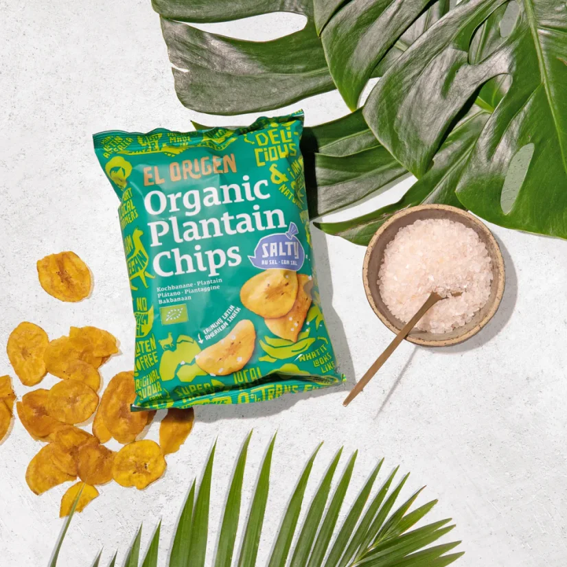 El Origen BIO plantainové chipsy mořská sůl 80g
