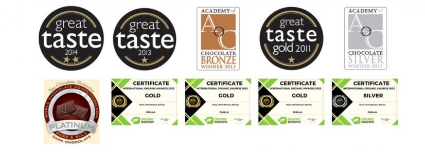 Oialla 100% organická hořká čokoláda z divokých kakaových bobů 60 g