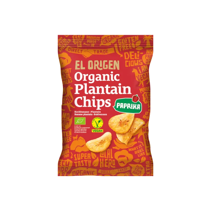 El Origen BIO plantainové chipsy paprika 80g