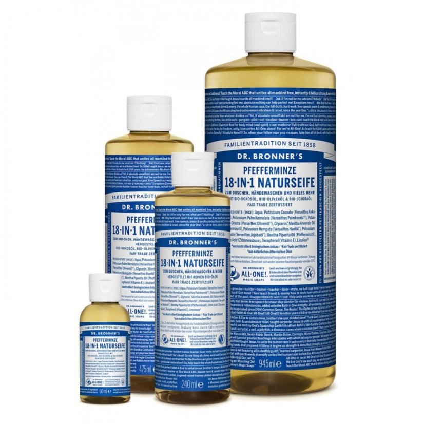 Dr. Bronner's tekuté univerzální mýdlo ALL-ONE! peppermint - objem: 475 ml