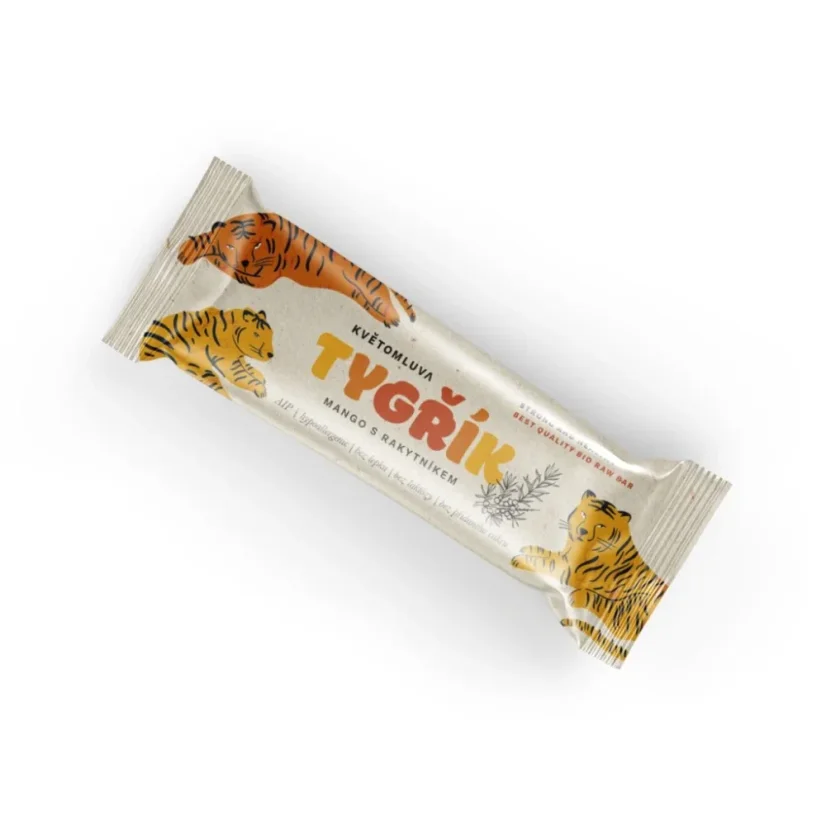 Květomluva Ovocná tyčinka tigrík mango s rakytníkom bio, 40 g