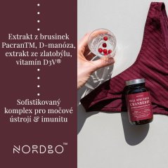 NORDBO Cranberry Full Spectrum – brusinky s D-manózou, zlatobýlem a vitaminem D3, 60 kapslí