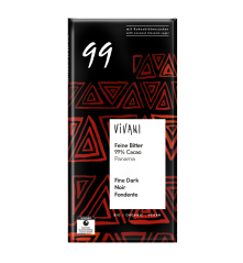 Vivani Bio Jemná vysokoprocentní hořká čokoláda 99% 80 g