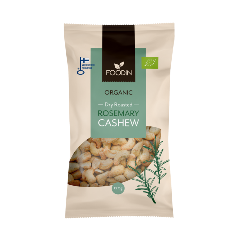 Foodin pražené kešu oriešky s rozmarínom vegan bio 120 g