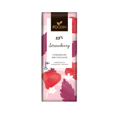 Foodin Raw vegan čokoláda jahoda 53 %, bez přidaného cukru, bio, 40 g