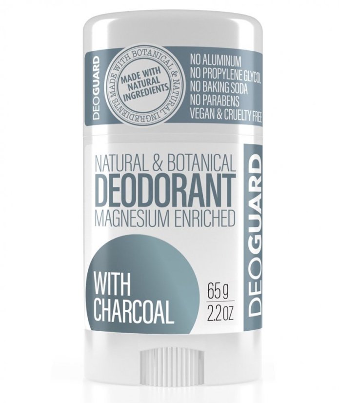 Deoguard prírodný tuhý dezodorant neparfemovaný s aktívnym uhlím 65 g