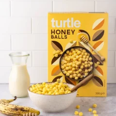 Turtle Medové guličky Bio kukuričné celozrnné raňajkové cereálie 300 g