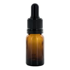 Lahvička skleněná s kapátkem,  tmavá 5 ml