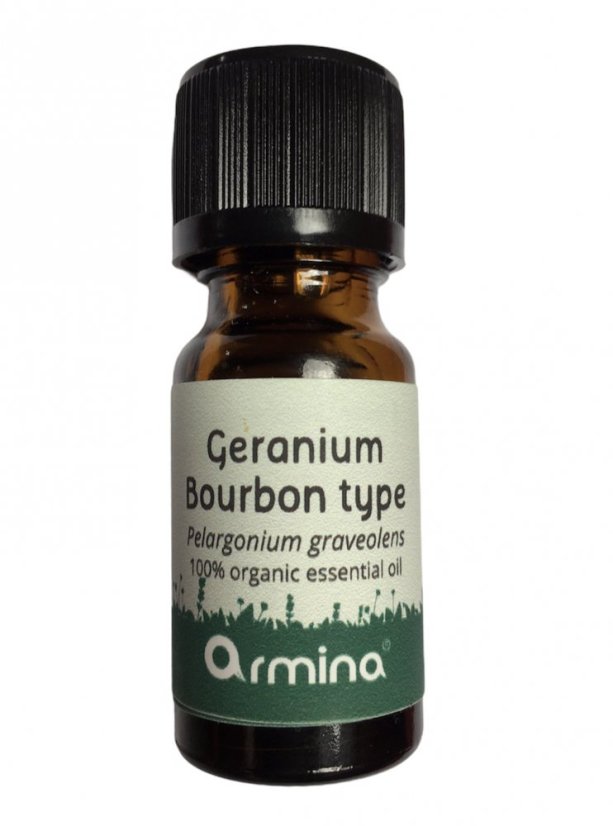 Armina Bio éterický olej Geranium typ Bourbon (Pelargonium graveolens) 10 ml Armina Bio éterický olej Geranium typ Bourbon (Pelargonium graveolens) 10 ml