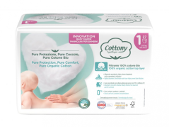 Cottony jednorázové bio bavlněné plenky newborn v.1 (2-5 kg) 27 ks
