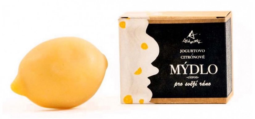 Alchymistky tuhé mýdlo jogurtovo-citronové tvar citron 90 g