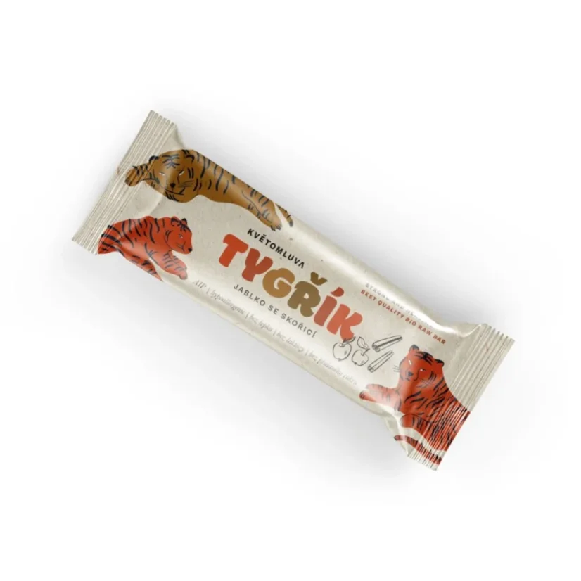 Květomluva Ovocná tyčinka tigrík jablko so škoricou bio, 40 g