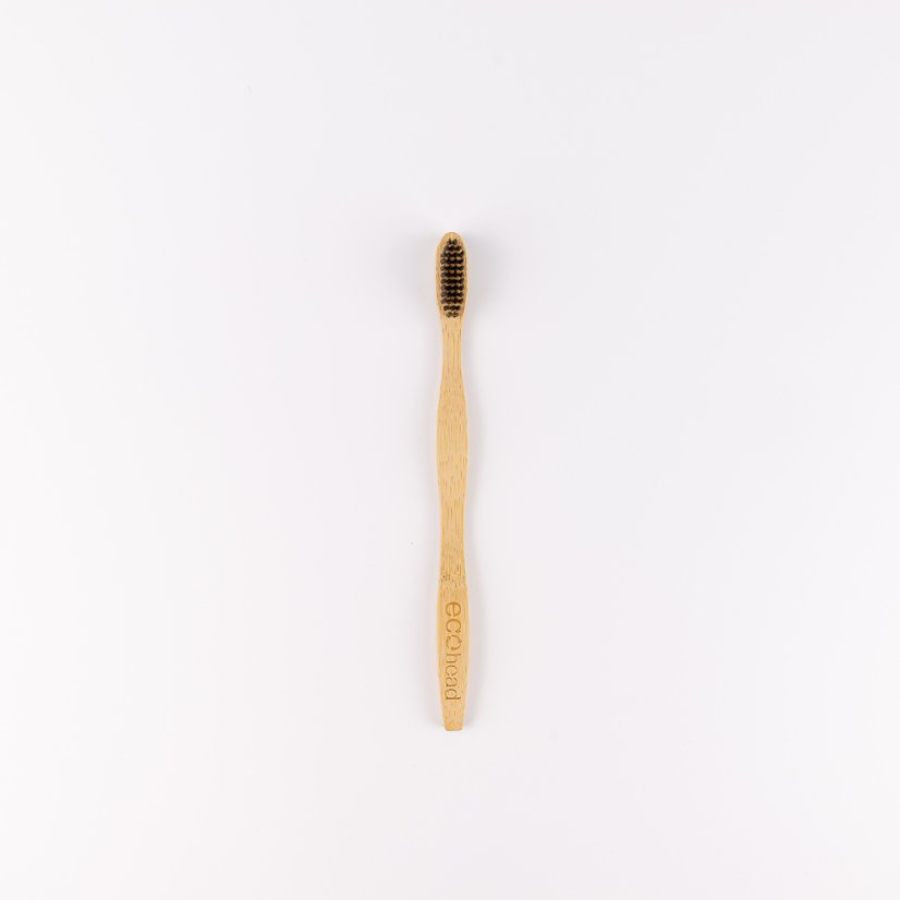 Ecohead bambusová zubná kefka medium čierna