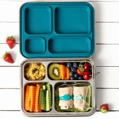 LEKKABOX Maxi nerezový bento jídelní box se 4 přihrádkami 1000 ml