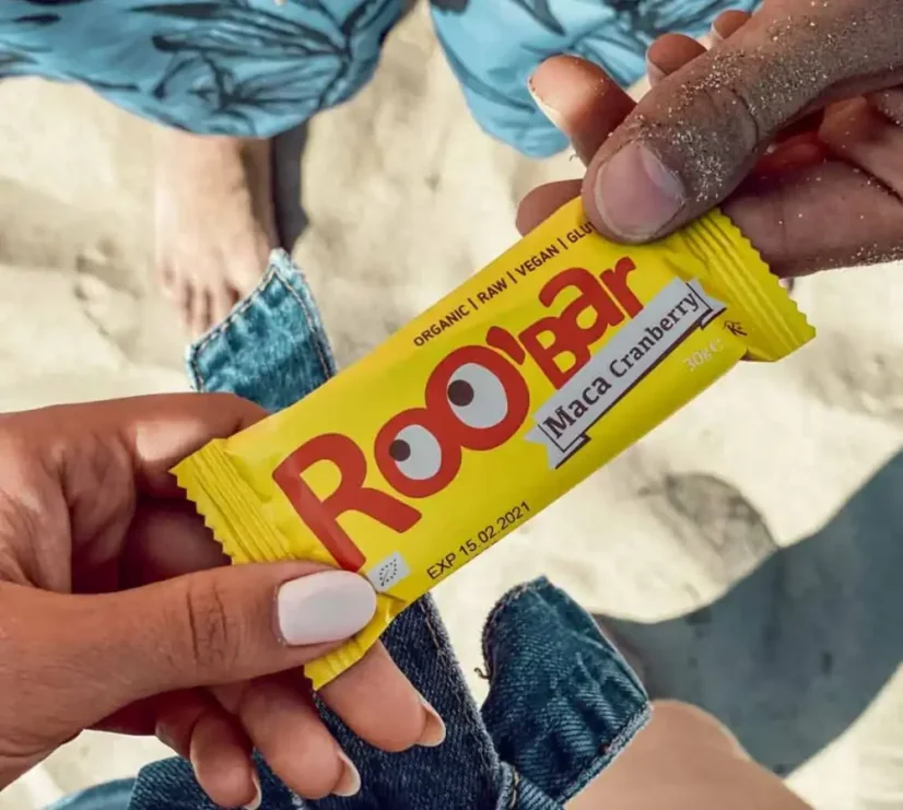 Roo´bar bio tyčinka s macou a brusinkami 30 g