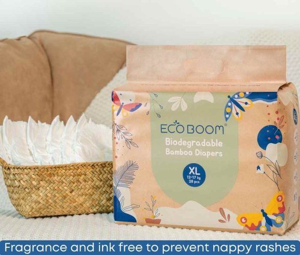 Ecoboom bambusové plenky Joy Bamboo XL, 12-17 kg, 28 ks