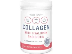 WoldoHealth Kolagén hovädzí prášok s kyselinou hyalurónovou a biotínom 500 g