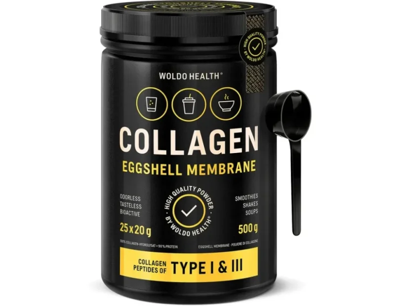 Woldo Health Kolagen s práškem z membrány vaječné skořápky 500 g