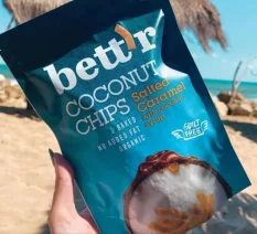 Bett´r Bio kokosové chipsy s příchutí slaný karamel 70 g min. trv. 02/2024