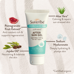 Suntribe prírodný gél po opaľovaní s bio aloe vera 100 ml