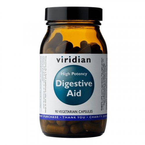 Viridian High potency Digestive Aid (Enzymy, betain, zázvor a máta)  90 kapslí