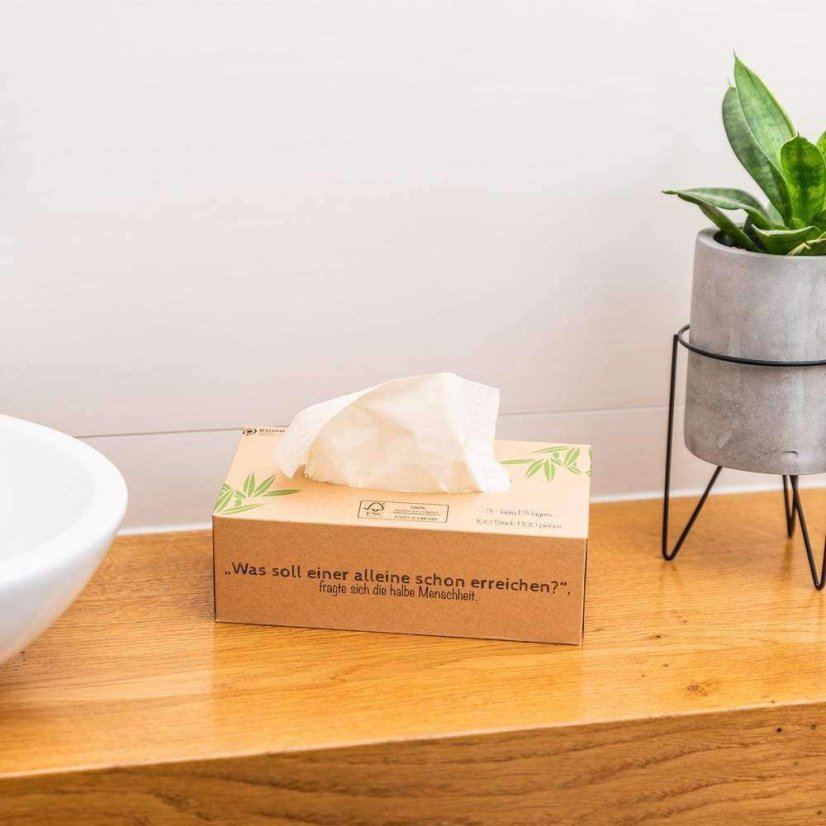 Jednorázové bambusové kapesníčky Pandoo (třívrstvé) 100 ks