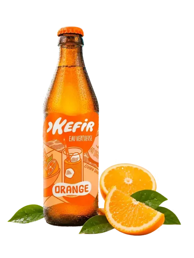 Kefir Eau Vertueuse BIO vodní kefír Pomeranč a černý čaj ve skle 330 ml Kefir Eau Vertueuse BIO vodní kefír Pomeranč a černý čaj ve skle 330 ml