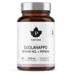 Puhdistamo Suolahappo Betain HCL a Pepsin 60 kapsúl