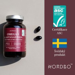 Nordbo Omega 3 & Astaxanthín 90 kapslí