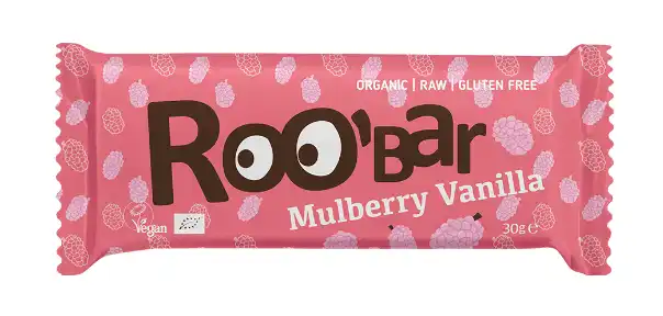 Roo'bar bio tyčinka s bielou morušou a vanilkou 30 g