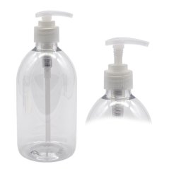 Láhev plastová PET s pumpičkou, průhledná 500 ml