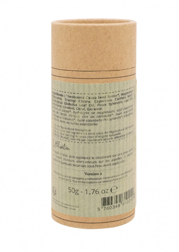 Comme Avant Bio deodorant bezsodý eukalyptus a borovice lesní s hořčíkem 60 g