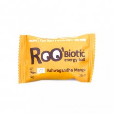 Bio Roo Bar Ashwaganda a Mango Ball raw energetická guľa so živými kultúrami 22 g