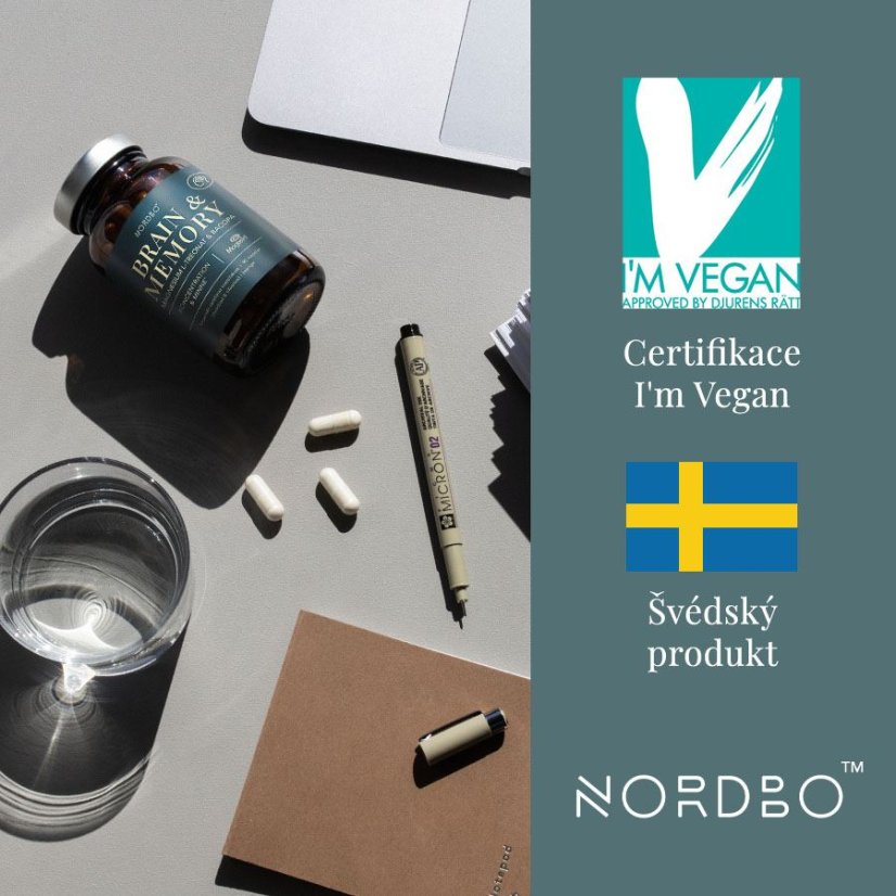 Nordbo Brain & Memory (Magtein® & Bacopa) 90 kapslí