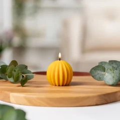 Tvoje svíčka Včelia sviečka Guľa s drážkami 5,5cm