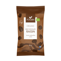 Foodin Raw rozinky v čokoládě, vegan, bio, 80g
