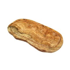 Olivenholz Rustikální prkénko s drážkou z olivového dřeva 45-49 cm nerovný povrch